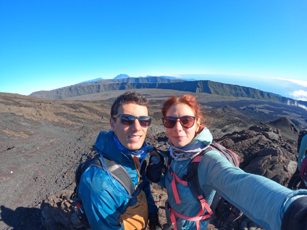 Nous, au sommet du Piton de la Fournaise