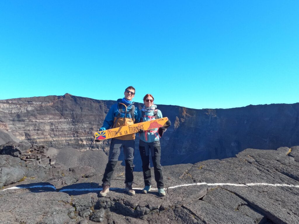 Nous, au sommet du Piton de la Fournaise